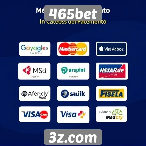 Métodos de pagamento aceitos na plataforma 465bet